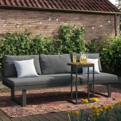 Samira Fällbar Utesoffa med soffbord - Solsäng i aluminium*deNoord Discount