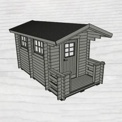 Sandsele 7 m² Fristående Bastuhus med Altan & Glasdörr*Baseco