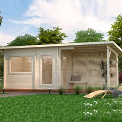 Sanna 13,5 m² Fristående Byggsats med Pulpettak*Palmako