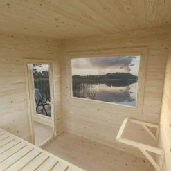 Sanna 13,5 m² Fristående Byggsats med Pulpettak*Palmako