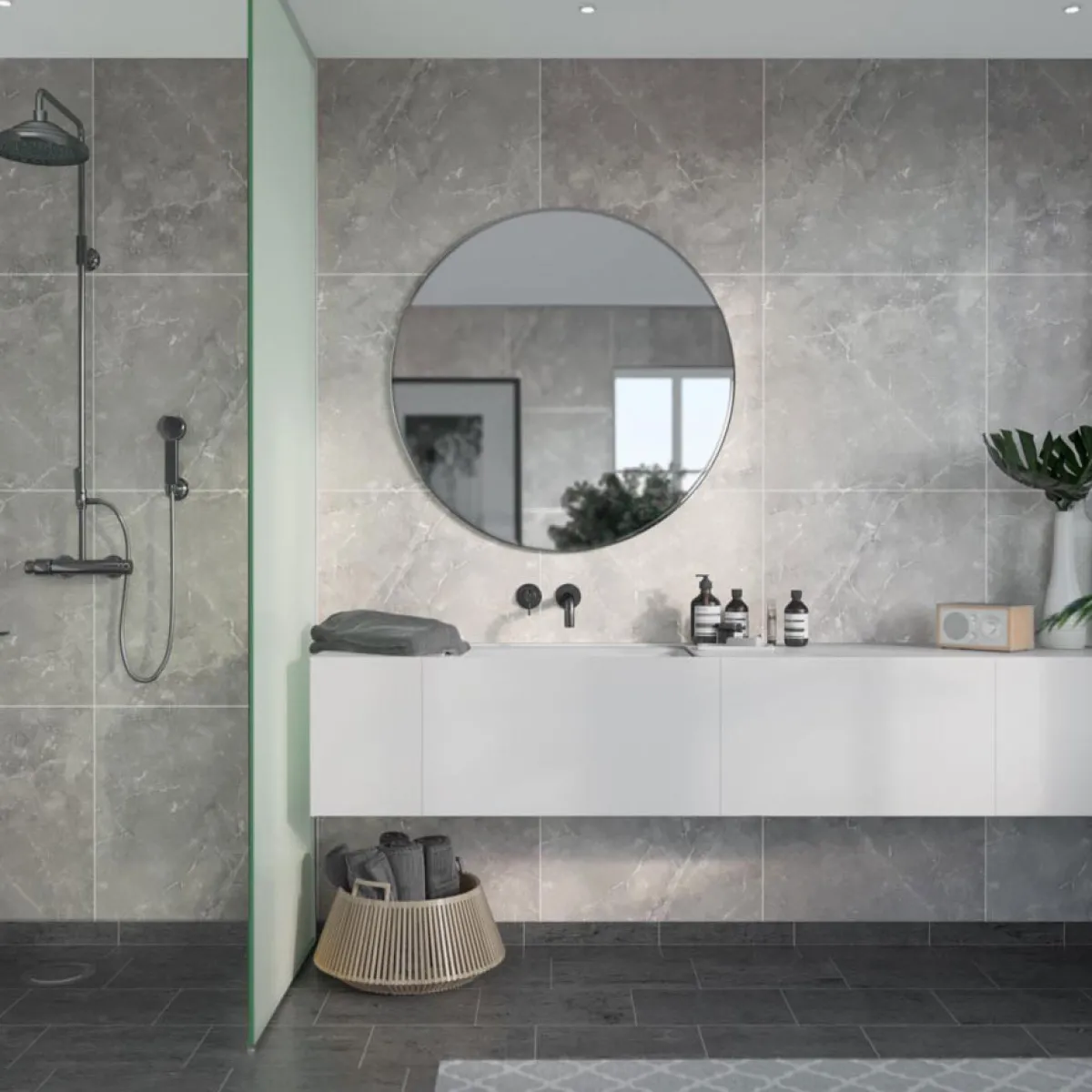 Silver Grey Marble 2279-M6060S*Fibo New