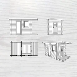Skansnäs Funkis 7 m² Fristående Utebastu med Altan & Pulpettak*Baseco Sale