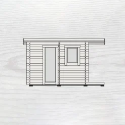 Skansnäs Funkis 7 m² Fristående Utebastu med Altan & Pulpettak*Baseco Sale