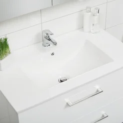 Slim Vit 80 med Lådor och Spegel Luna LED*4AQUA Best