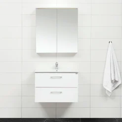 Slim Vit 80 med Lådor och Spegelskåp*4AQUA New