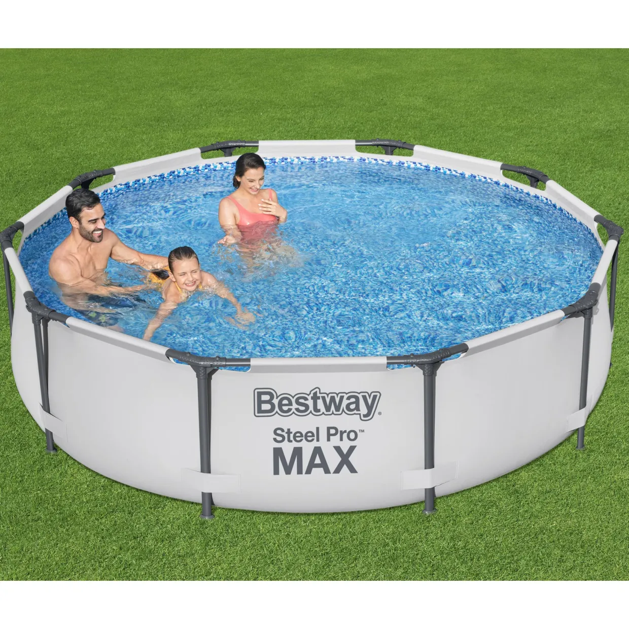 Steel Pro Max Ø3m Ovanmarkspool Grå
