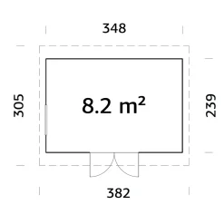 Stig 8,4 m2 (inv. 8,2 m2)*Palmako