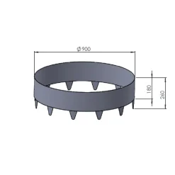 Svart 26cm Hög ⌀90 cm*Skotte Garden Best