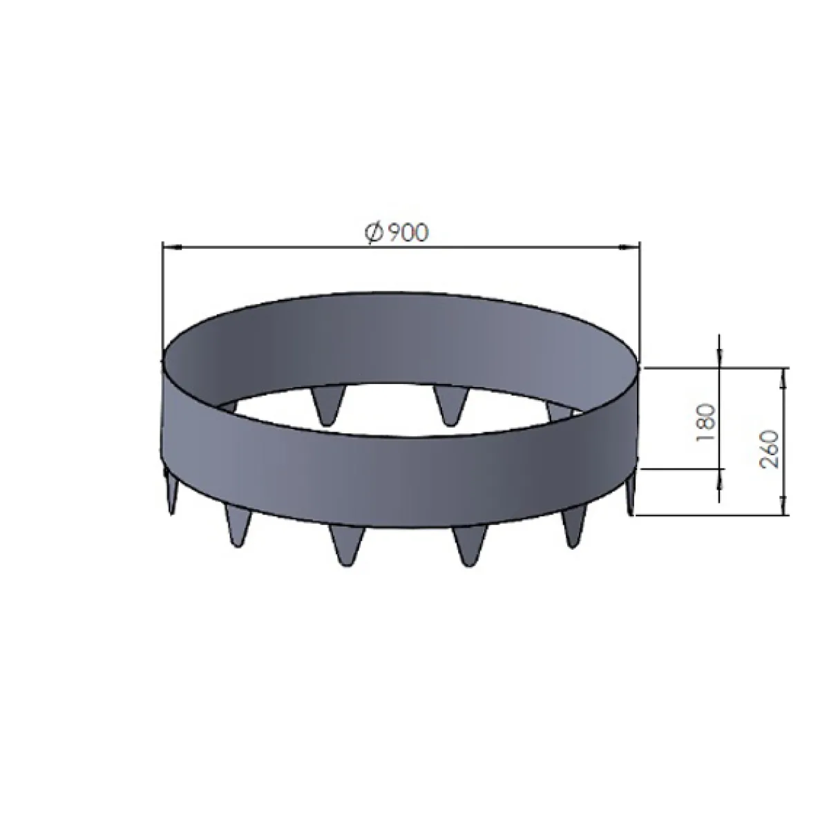 Svart 26cm Hög ⌀90 cm*Skotte Garden Best