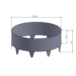 Svart 26cm Hög ⌀65 cm*Skotte Garden Online