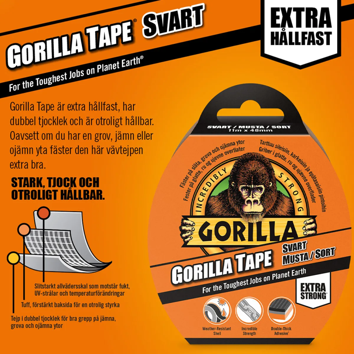 Tape Silver 32mx48mm*Gorilla Hot