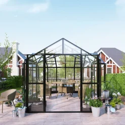 T-Format 12,4m² 4mm Säkerhetsglas & 6mm Kanalplast*Metalcraft New