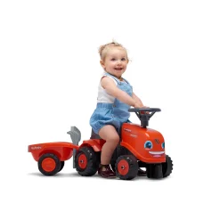 Traktor med trailer, kratta och skyffel Baby Kubota*Falk Best