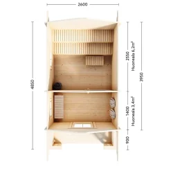 Tulilampi 10,3 m² Fristående Utebastu med Sadeltak & Dubbla Rum*Luoman Discount