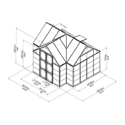 Victory Aluminiumstomme med UV-Skyddade Polykarbonatfönster, 11,04 m²*Canopia by Palram