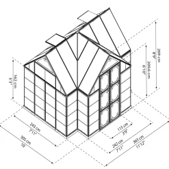 Victory Aluminiumstomme med UV-Skyddade Polykarbonatfönster, 11,04 m²*Canopia by Palram