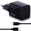 30W + USB-C Kabel Svart*Champion Outlet