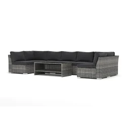 Wisconsin utomhus U-soffa 7-sits med öppet avslut*Comfort Garden Online